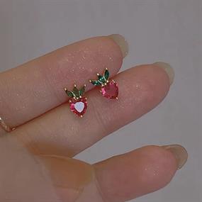 Strawberry crystal Stud Earrings
