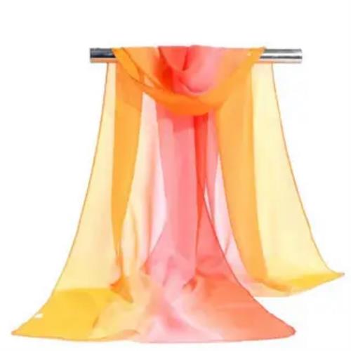 Billede af Ombre tørklæde, orange/pink/rød