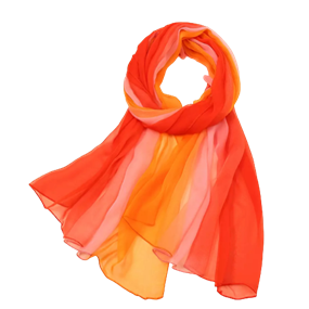 Ombre tørklæde, rød/orange