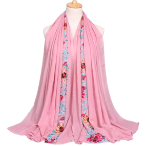       Blomstertørklæde - lyserød