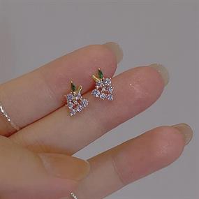 Grape crystal Stud Earrings