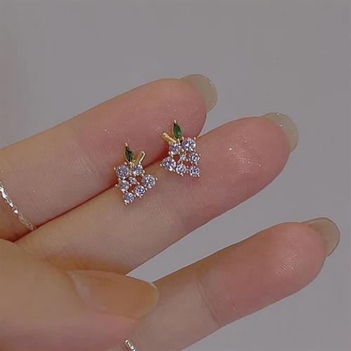 Billede af Grape crystal Stud Earrings