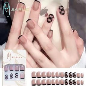 Kunstige negle, press on nails, sorte tern