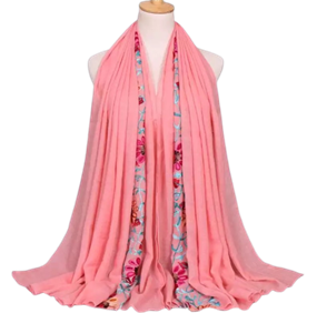       Blomstertørklæde - lys lyserød