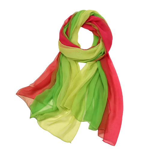 Billede af Ombre tørklæde, pink/grøn