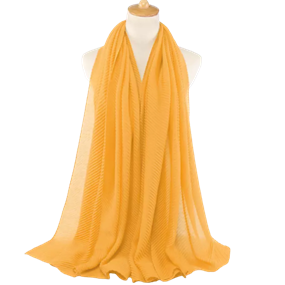 Ensfarvet tørklæde krøl, gul