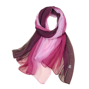 Ombre tørklæde, lyserød/lilla