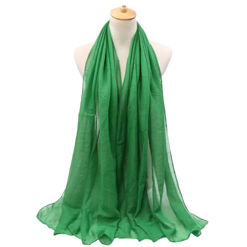  Ensfarvet tørklæde, grøn