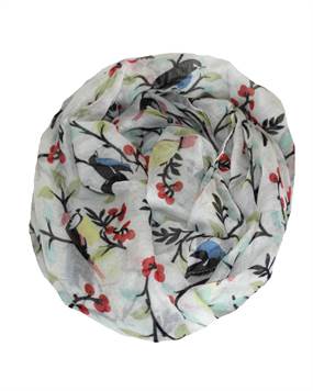 Hvide tørklæder med fugle