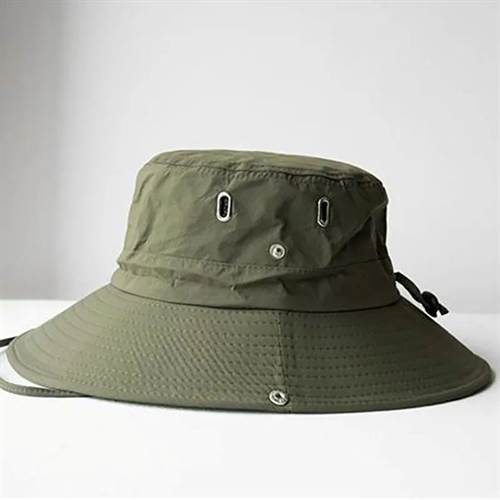 Armygrøn sommerhat med UV-beskyttelse 