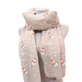           Tørklæde snemand, beige