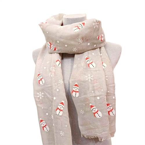           Tørklæde snemand, beige