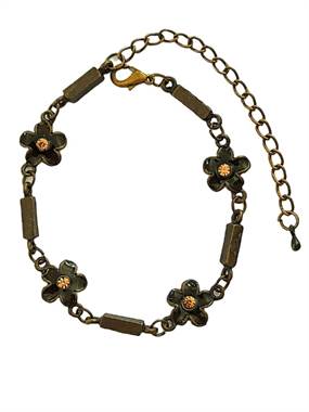 Sort blomsterarmbånd