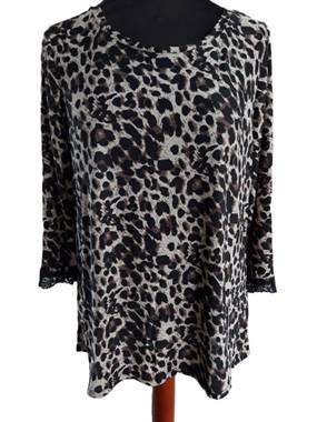 Bluse m. leopardprint