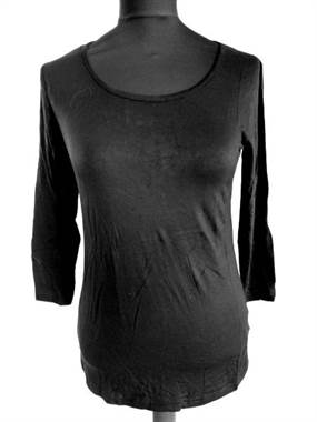Cha Cha Bluse med 3/4 Ærmer – Sort