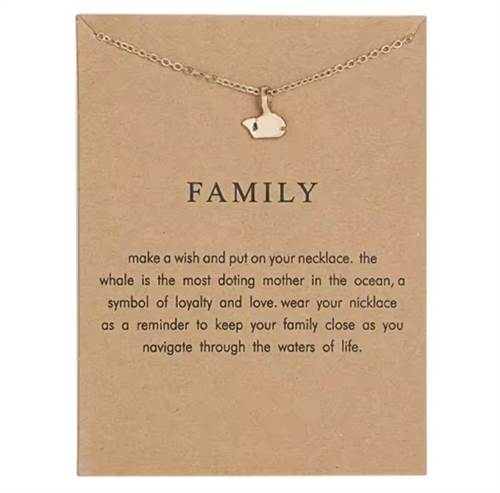 Family - forgyldt halskæde m. vedhæng