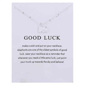 Good luck - sølvfarvet halskæde m. elefant vedhæng