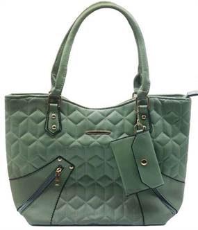 Salviegrøn quiltet håndtaske