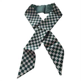 Grøn ternet smalt tørklæde