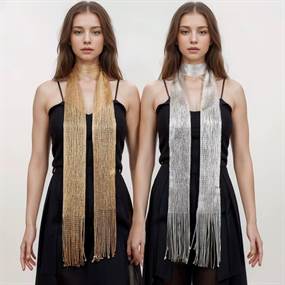 Guld og sølv glitter tørklæder - sæt