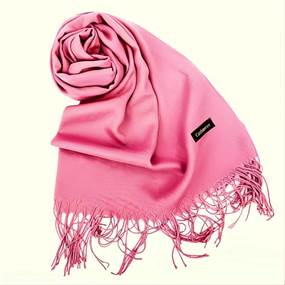 Gammelrosa tørklæde m. frynser