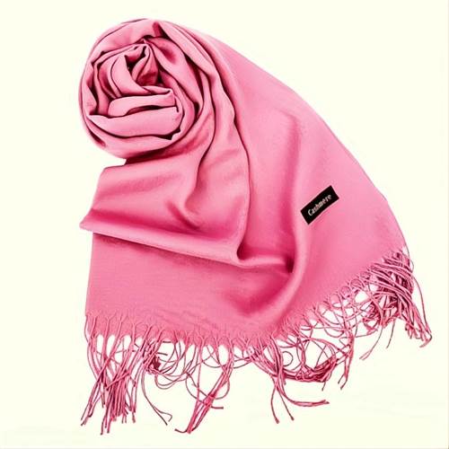 Gammelrosa tørklæde m. frynser