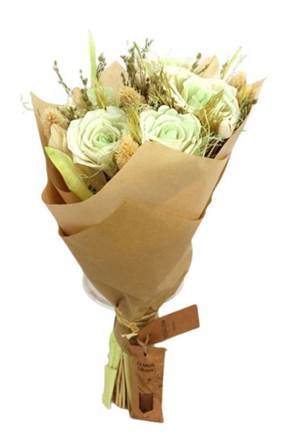 Evighedsbuket – Hvid/Grøn, 30-35 cm