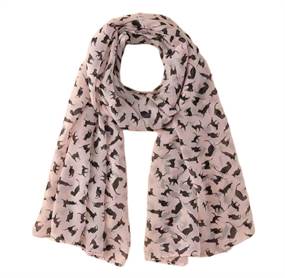 Chiffon katte tørklæde, lyserød