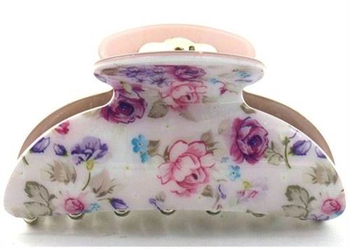 Hårklemme i lilla blomstret design