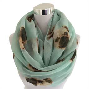 Lys petroleum tubetørklæde med mops print