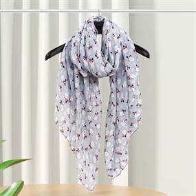 Lyseblåt tørklæde med snemænd