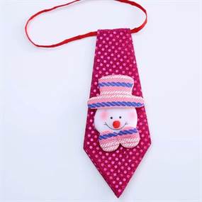 Pink børneslips m. snemand
