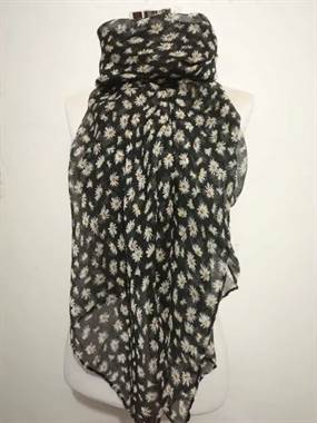 Marguerit tørklæde, sort