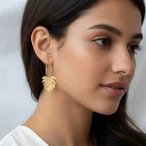 Monstera earrings