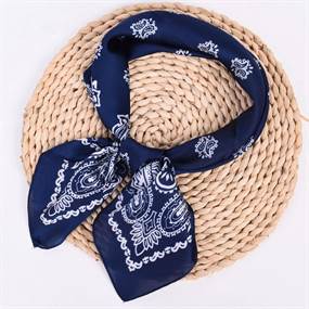 Navy blåt paisley tørklæde