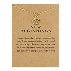 New beginnings - forgyldt halskæde m. lotus vedhæng