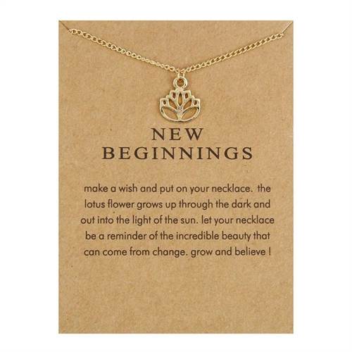 New beginnings - forgyldt halskæde m. lotus vedhæng