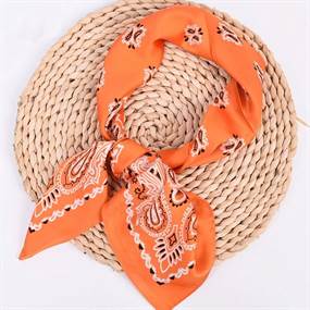 Orange paisley tørklæde