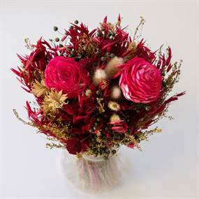 Rød evighedsbuket - 45 cm