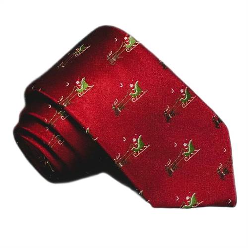 Julemanden i sin kane - mørkerødt juleslips