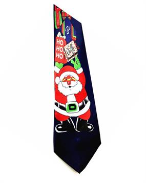 Mørkeblå slips julemand med gaver