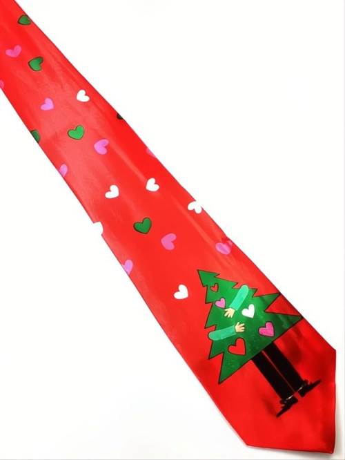 Mand krammer juletræ - juleslips