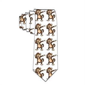 Hvidt slips med aber