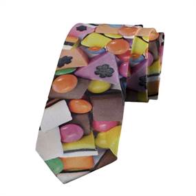 Farverigt slips med slikmønster