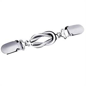 Sølvfarvet cardigan clips med snoet knudemotiv