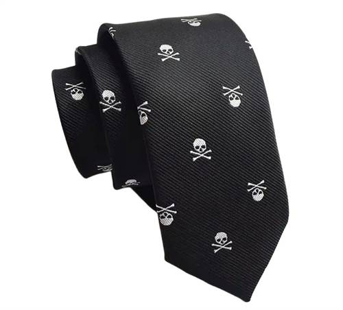 Sort slips m. skulls mønster