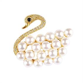 Svane broche med perler