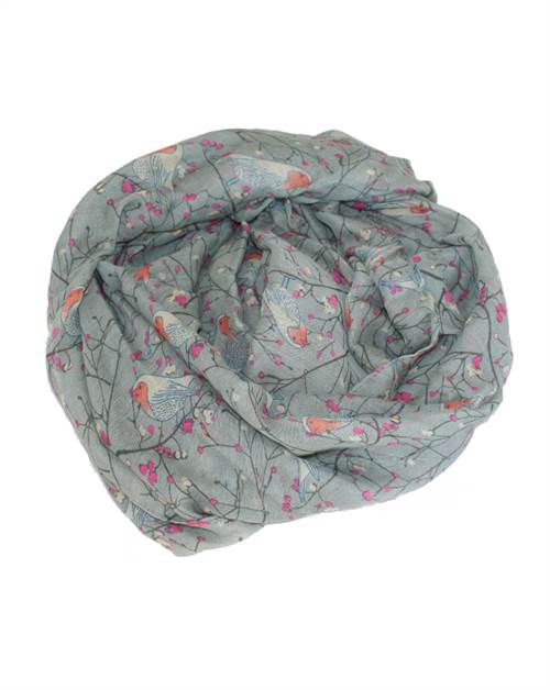 Grå tørklæder med store hvide fugle