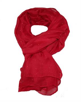 Røde juletørklæder med glimmer