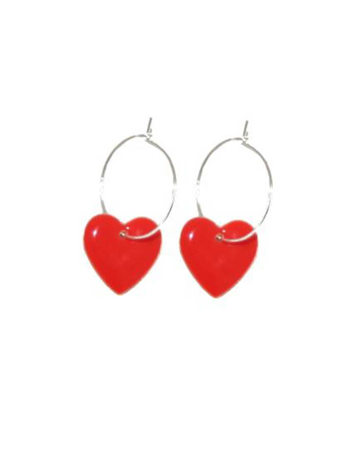 Romantiske røde hjerteøreringe i valentinsgave 